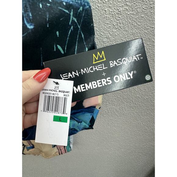 Members Only X Jean-Michel Basquiat Windbreaker Jacket Size Large Zip Up NWTs - Picture 4 of 15